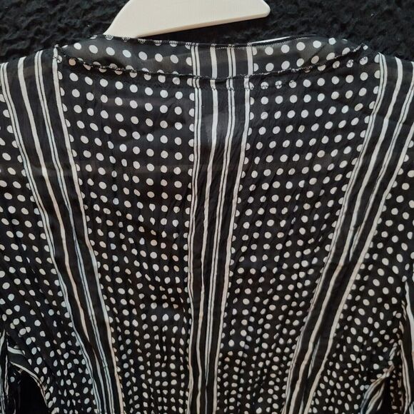 Robbie Bee Womens Blouse Multicolor Size Large 100% Polyester Long Sleeve Button - Picture 11 of 12